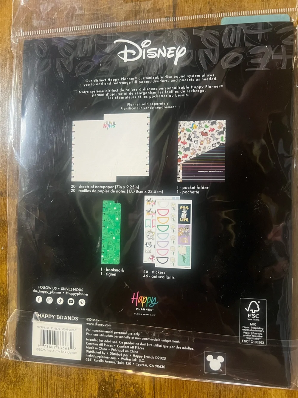 Disney Happy Planner Accessories - Green & Black with Rainbow Accents